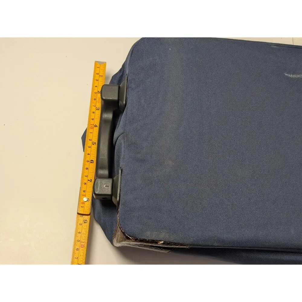 Large Rolling Garment Bag Wheeled Travel Luggage Blue Suit Dress Carry On Tote